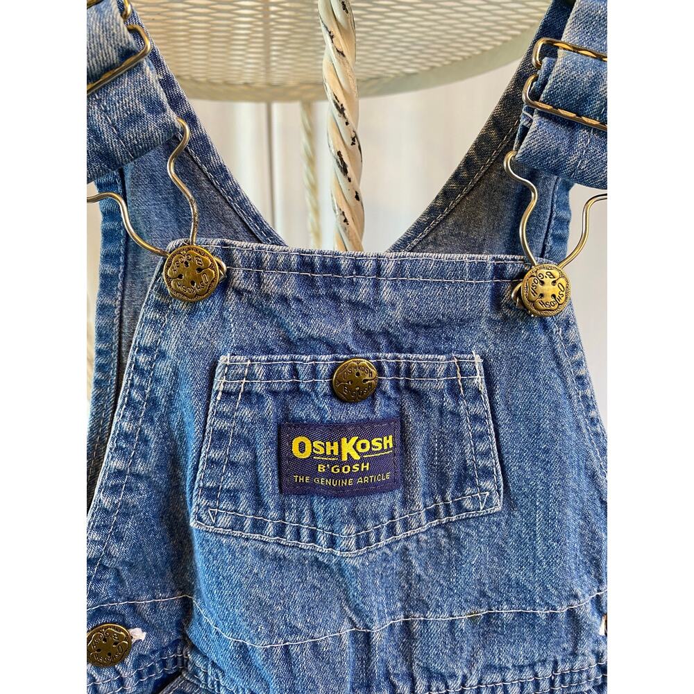Osh Kosh B Gosh Jumper Vintage 90's Classic Wash Denim Vestback Size 3T - Picture 3 of 7